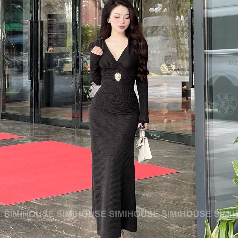 VÁY BODY THIẾT KẾ XỐP CỔ TIM TAG HỔ TAY DÀI  Dress Nữ 6