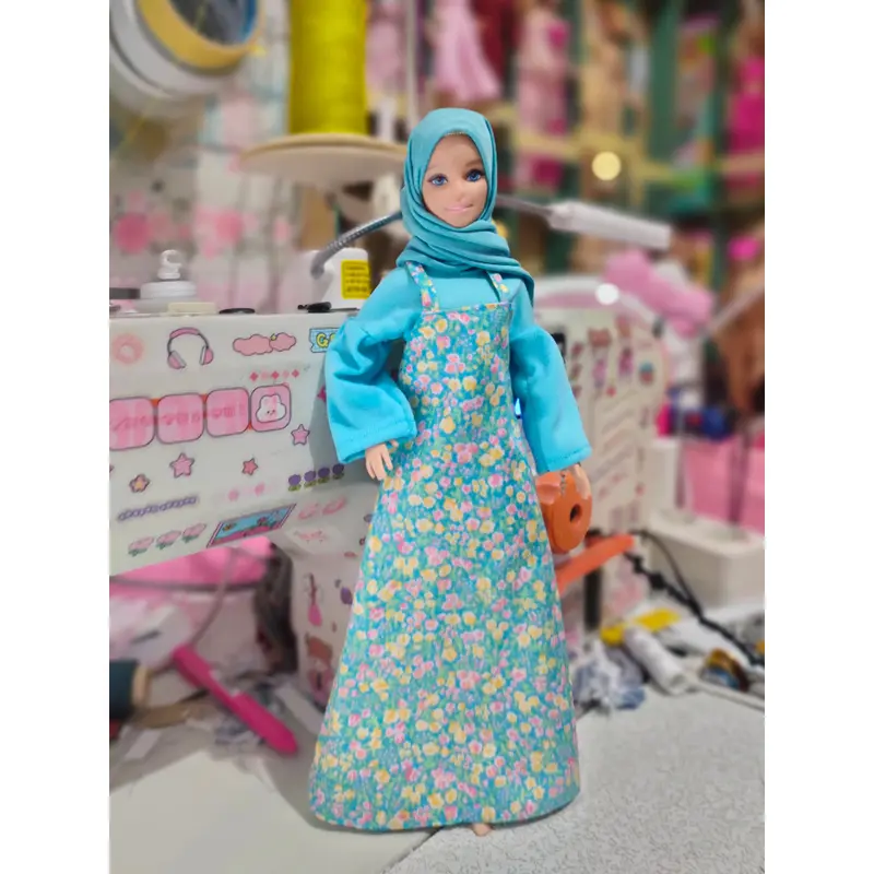 Yuzia122 - Gamis Kalisa (Hanya Baju) untuk boneka berbie pivotal baju muslim boneka 1