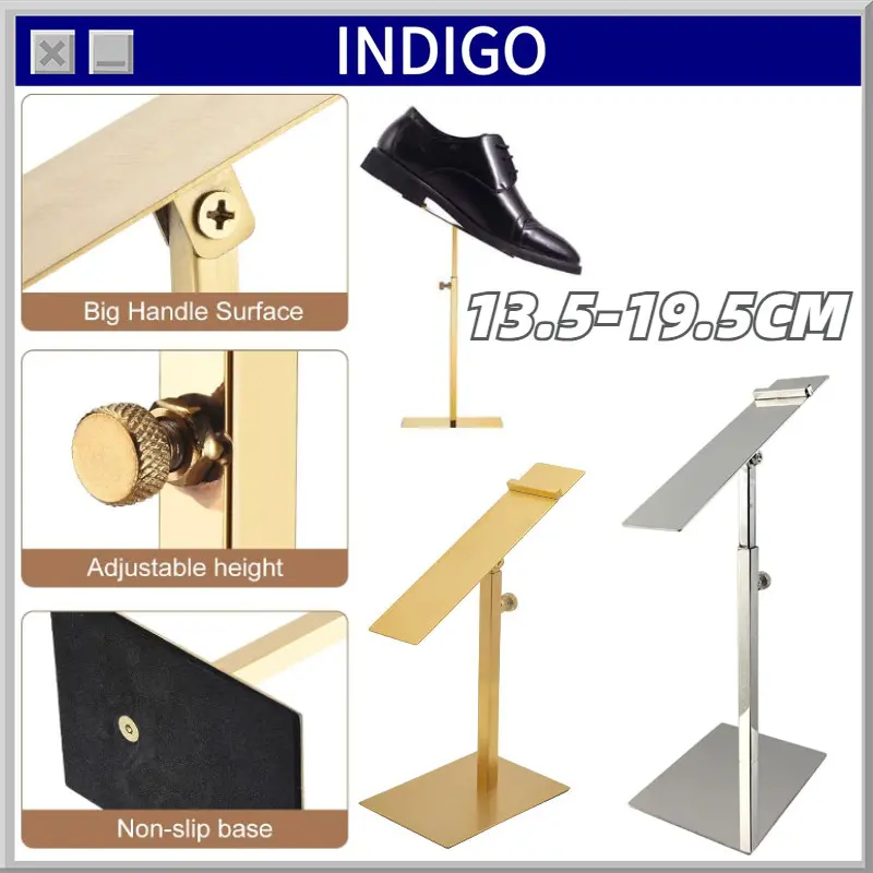 13.5-19.5CM Display Sepatu Stainless Steel Pajangan Sepatu Sandal Premium Emas/Perak