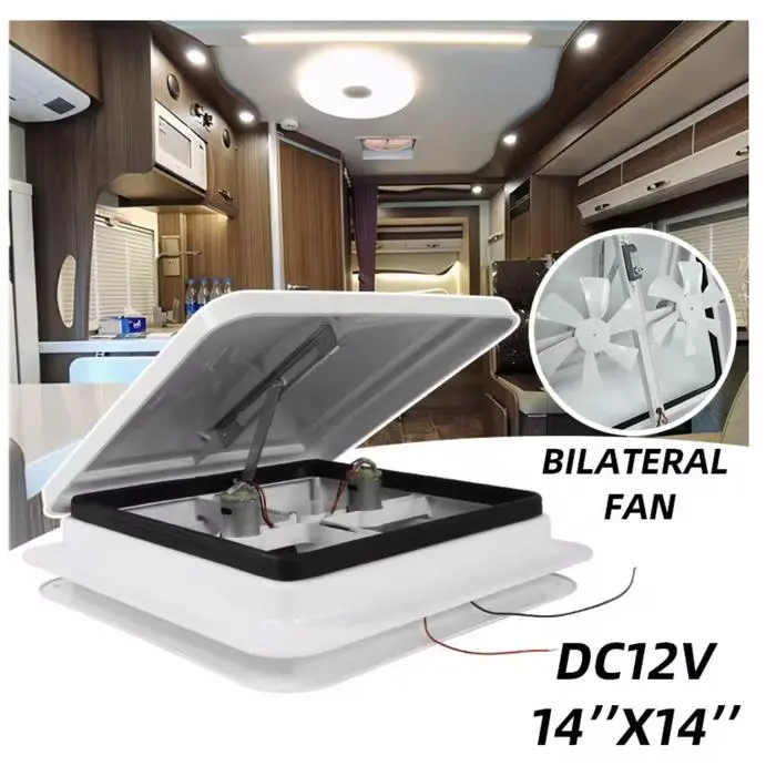 RV Roof Vent 14" with 2 fan  [ST 633] 1