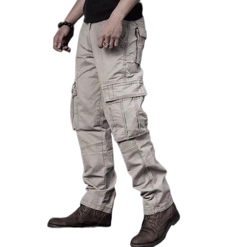 Quần CARGO Túi Hộp Chất Vải Kaki Cotton quần túi nắp KAKI SUÔN 6 TÚI Menswear Pants Có Túi quần  ống rộng 9
