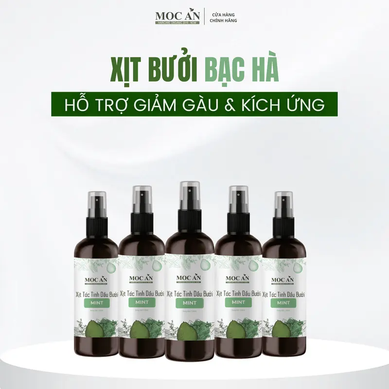 X5BMI120 - Combo 5 Chai Xịt Tinh Dầu Vỏ Bưởi Da Xanh & Tinh Dầu Bạc Hà Mộc Ân Haircare 120ml Hỗ Trợ Giảm Rụng, Mọc Tóc Chăm Sóc Tóc 2