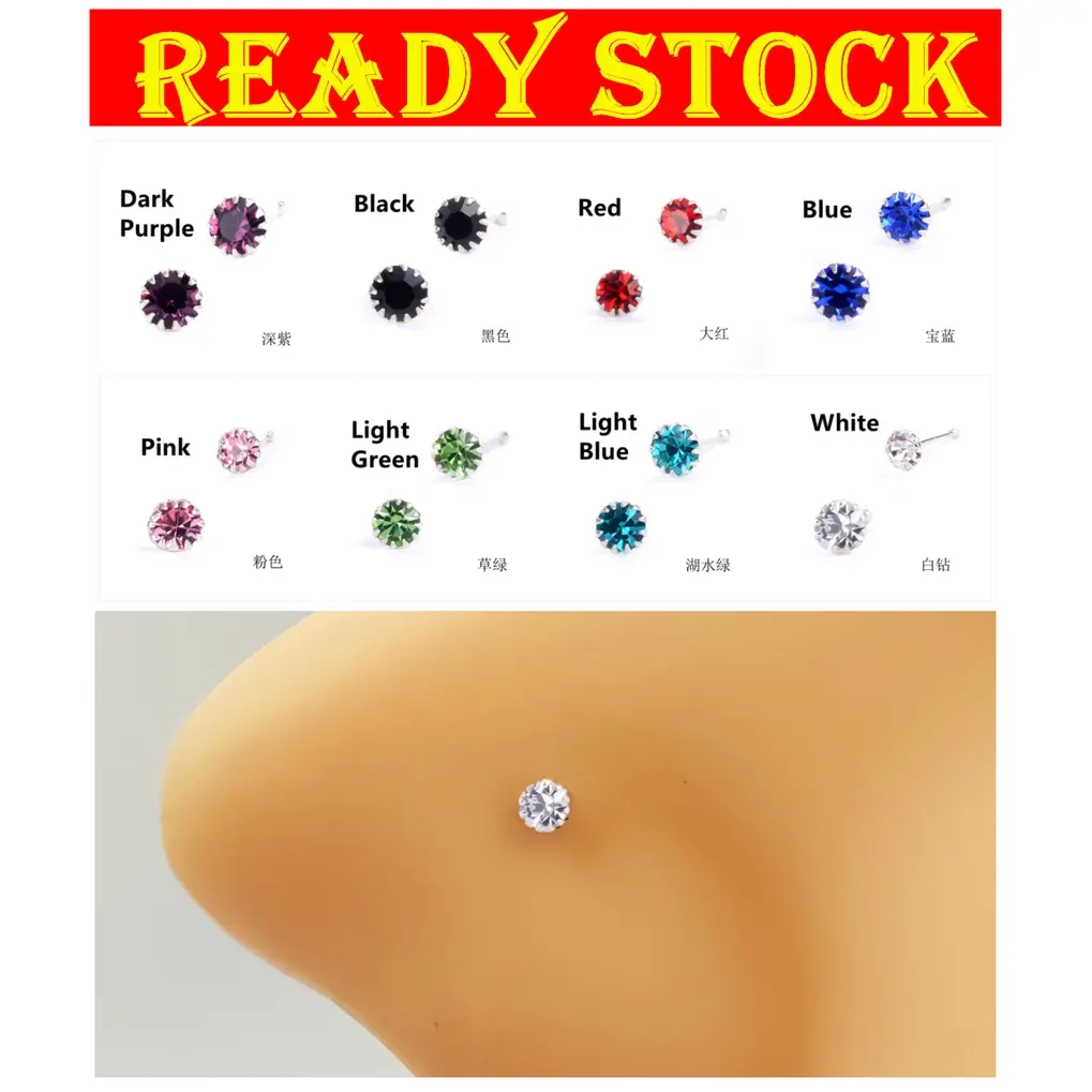 N-5 Nose stud Subang Hidung Celup SilverI Mukuti