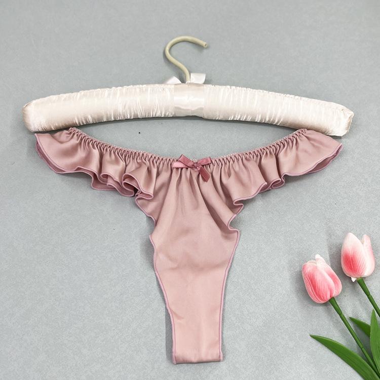 Quần Lót Lụa Satin Nữ Lọt Khe Cạp Cao Kiểu Chữ V Women Nhung Voi