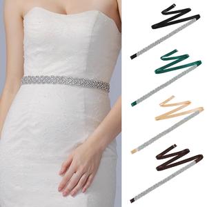 【Spot goods】Women Luxury Crystal Rhinestone Belt Bride Korea Fashion Diamond Waistband Dress Belts