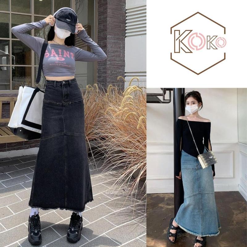 Chân Váy Demin Nữ Cạp Cao Đuôi Cá Chân váy Jean Mềm Tôn Dáng Che Khuyết Điểm Hottrend KOKO CVD 61 Voi