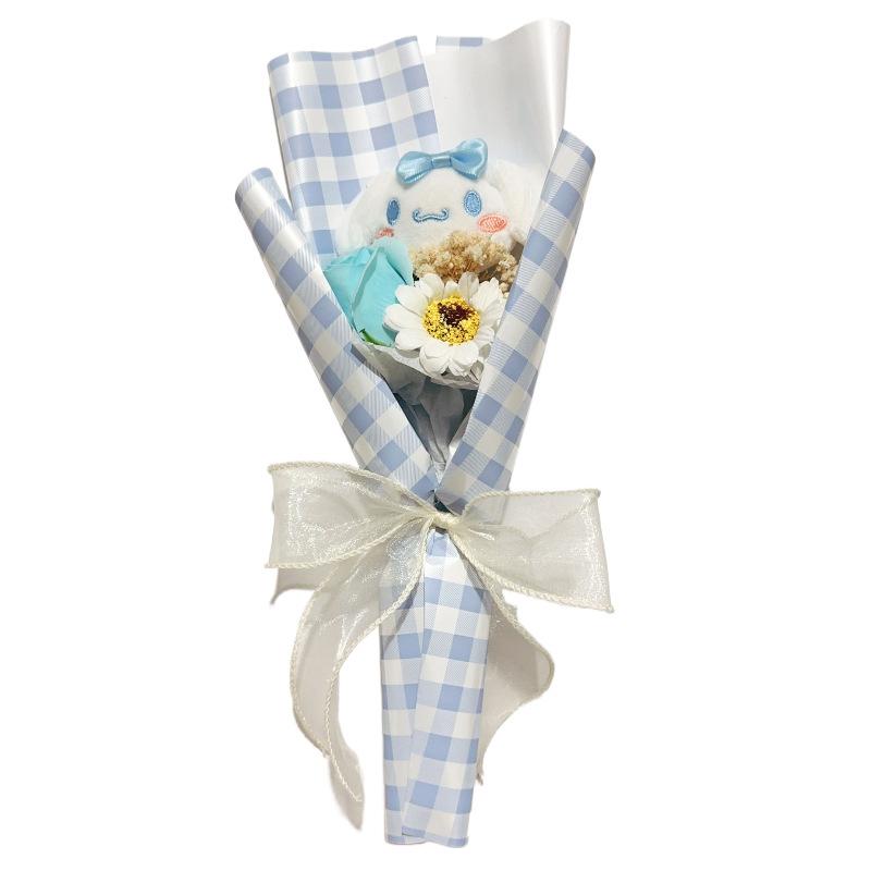 Product Introduction of Kawaii Sanrio Hello Kitty Bouquet My Melody Kuromi Cinnamoroll Plush Doll Toy Valentine's Day Christmas Gifts 24