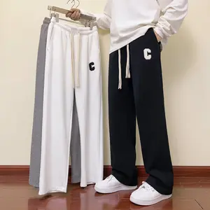 DISAI Celana Panjang Unisex Celana Baggy Cowok Gombrong Berkaki Lebar Keren Ringan Bernapas Pants K670