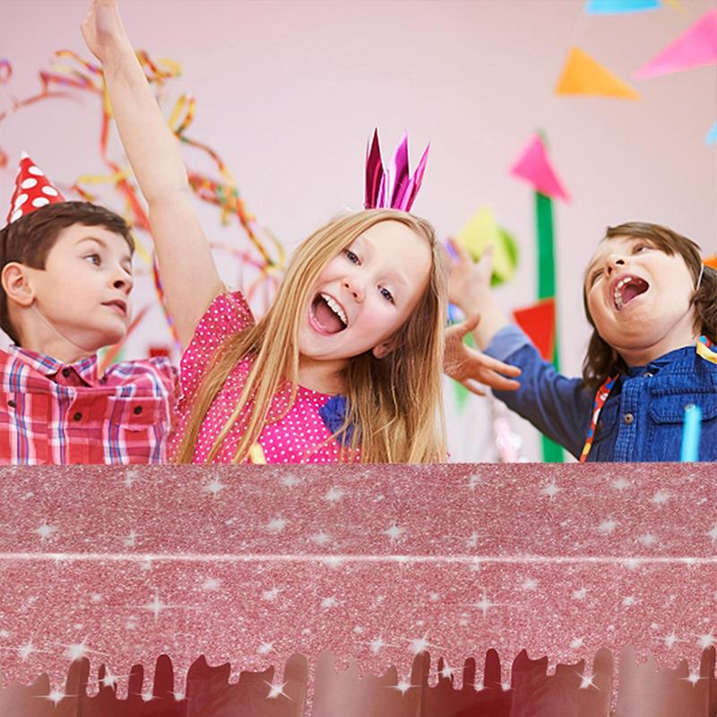 Birthday Party Tablecloth, Glitter Tablecloth, Party Decoration Supplies for Wedding Graduation Anniversary Indoor Outdoor, Ornaments 4