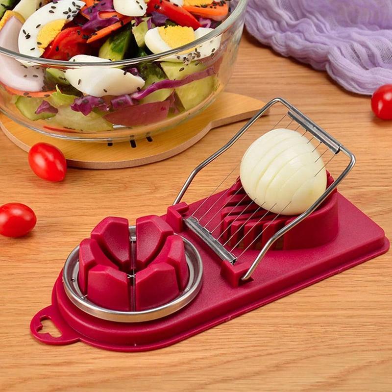 Stainless Steel Egg Slicer, 1 Count 2 in 1 Egg Cutter, Double Ended Stainless Steel Food Slicer, Kitchen Gadget for Home Use, Kitchen Accessories, Dorm Essentials 6