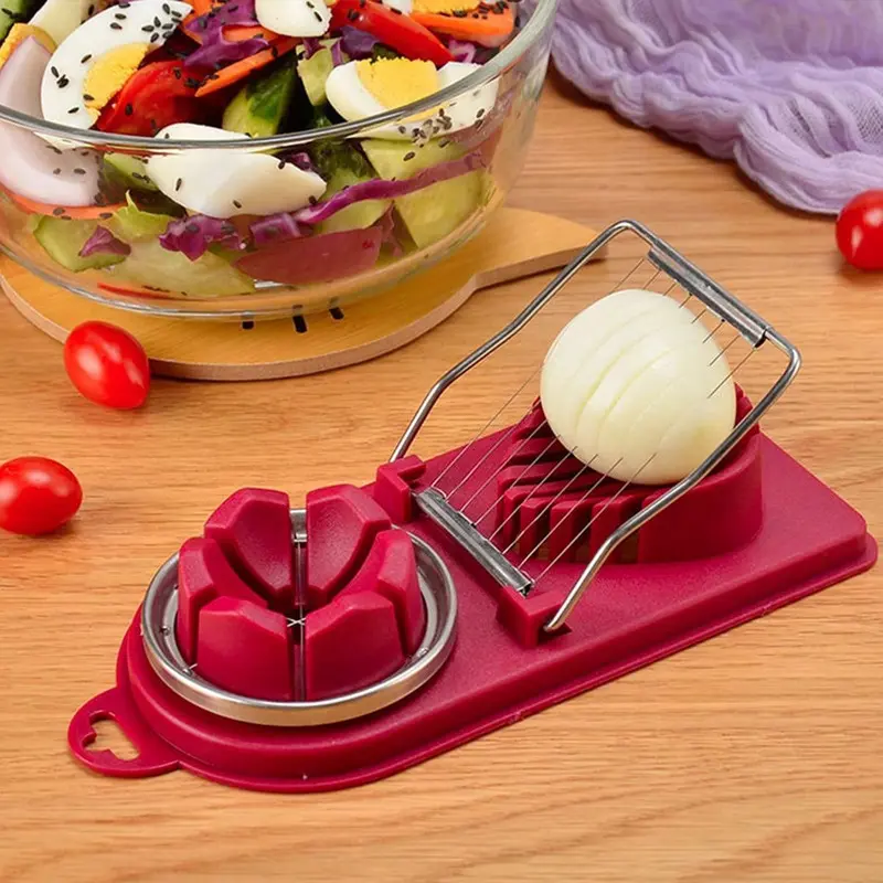 Stainless Steel Egg Slicer, 1 Count 2 in 1 Egg Cutter, Double Ended Stainless Steel Food Slicer, Kitchen Gadget for Home Use, Kitchen Accessories, Dorm Essentials 6