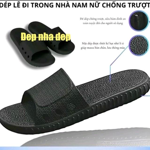 (tăng 1 size)Dép đi trong nhà đa màu sắc , đúc cao su non nguyên khối êm , đế thiết kế chống trơn trượt Slipper Nữ Dép Lê 4