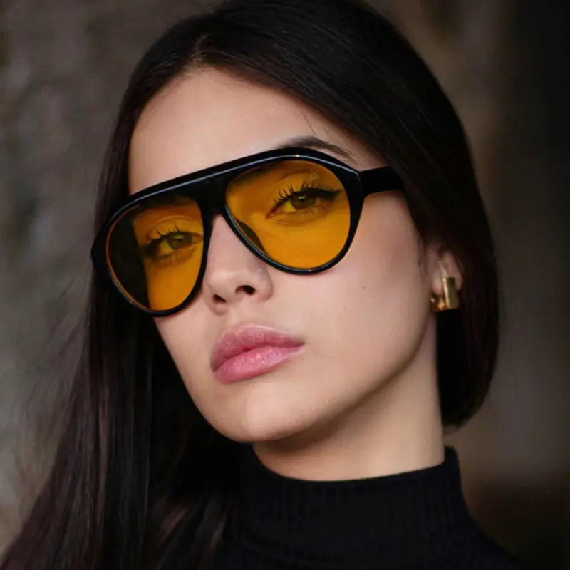 Vintage Frog Sunglasses for Women Large Frame Street Style High-end Sun Protection Personality Fashion Sunglasses Trend