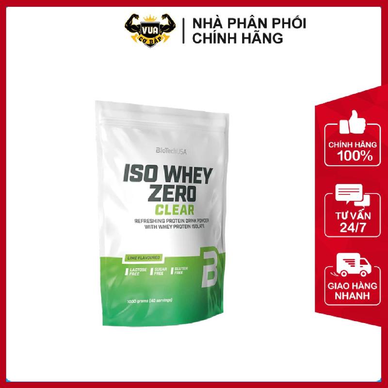 Bột Whey BioTechUSA Iso Whey Zero Clear – Túi 1000g - Nhiều hương vị