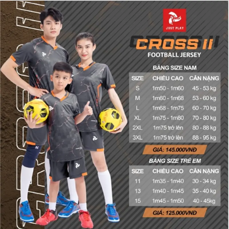 BỘ QUÀN ÁO BÓNG ĐÁ JUSTPLAY CROSS II - THIẾT KẾ ĐẸP MẮT LOGO IN NỔI, THOÁNG KHÍ, THOẢI MÁI HOẠT ĐỘNG - CÓ IN TÊN THEO YÊU CẦU Top Quần xl đầy màu sắc  Sport 7