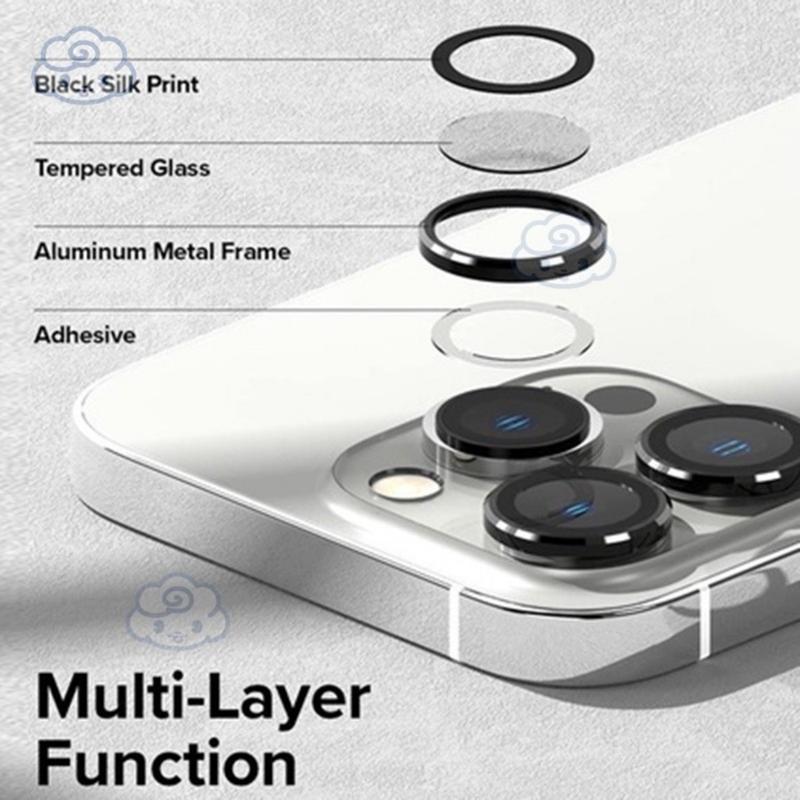 Kính Cường Lực Ống Kính Camera Sau, Thiết Kế Sáng Bóng, Vòng Bảo Vệ Kim Loại, Tương Thích Với iPhone 16, 15, Pro Max, 11, 12, 13, 14, Pro Max Mini Và Plus 6