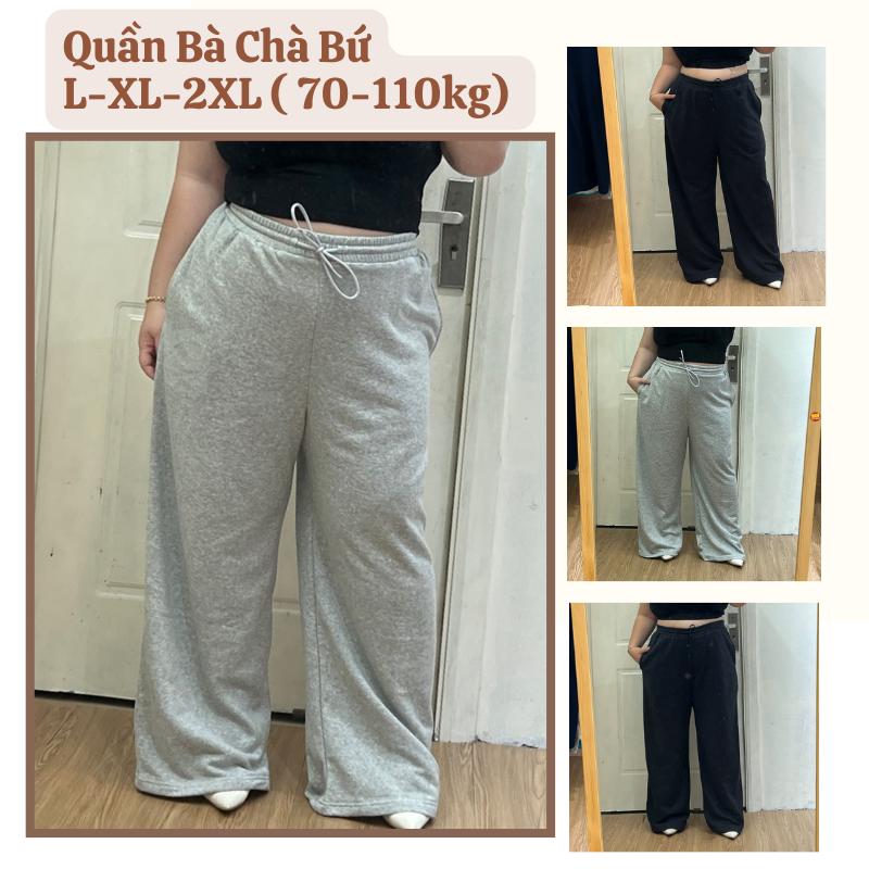 [Bí Gơ Bigsize 65-110kg] Quần thun ống suông form rộng BIGSIZE chất vải nỉ chân cua dày loại 1 0