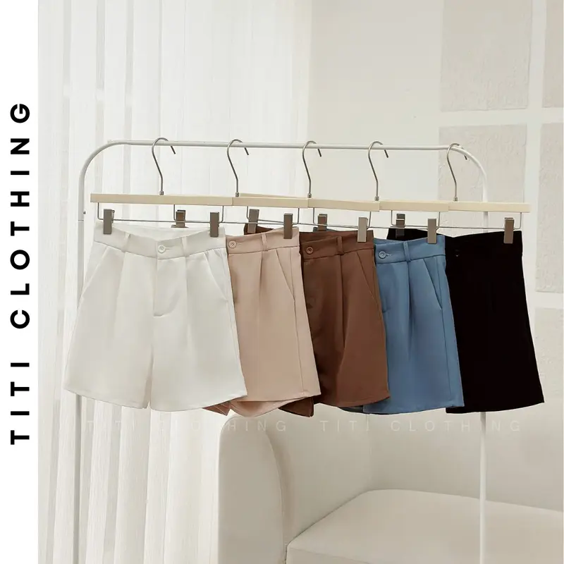 Quần short đùi nữ ống rộng lưng cao chất liệu cao cấp form siêu xinh - S01 7