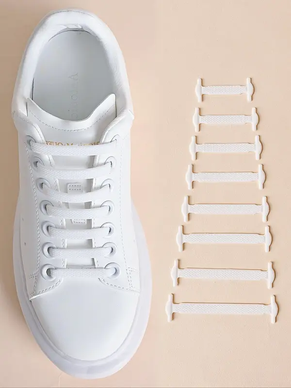 2024 Simple Silicone No Tie Shoe Laces, Casual Matching Minimalist Shoes Shoelaces, Stretch Shoelaces for Trainers, Sneakers, Sports Shoes, Combat Boots 3