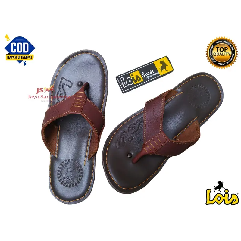 Sandal Kulit Pria Lois Kulit Asli Sendal Jepit Kulit Lois Asli Karet 3