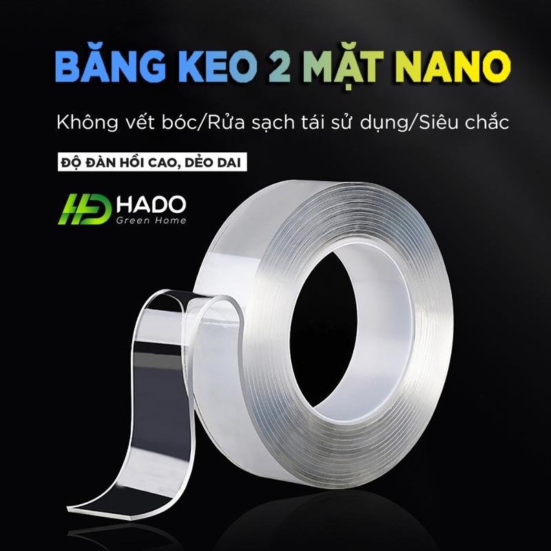 Băng dính Nano siêu dính băng keo 2 mặt trong suốt 3cm*3m dán tường dính mọi bề mặt tiện lợi