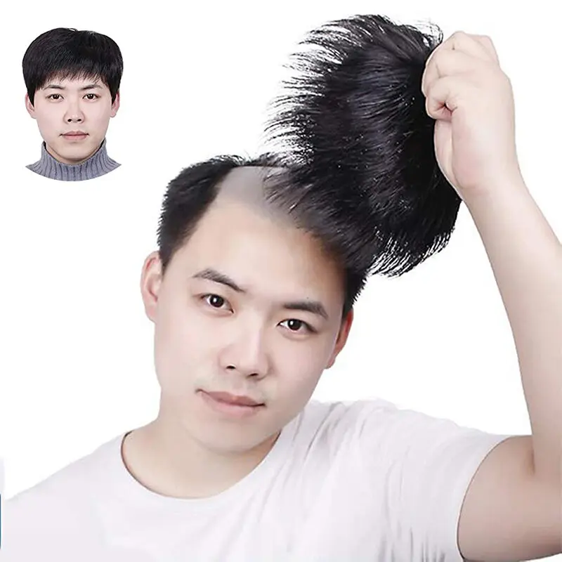 Tóc Giả Nam Ngắn, Phong Cách Hàn Quốc, Đẹp Trai, Thay Thế Cho Nam Hói Đầu, Làm Bằng Tóc Người, [Znby]