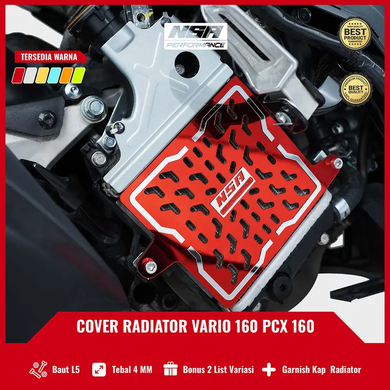 NSA COVER RADIATOR HONDA 160 TWO TONE Tutup Radiator VARIO PCX ADV STYLO 160 AKSESORIS NSA Performance Akrilik Baut Bulat Motorcycle Roda 0