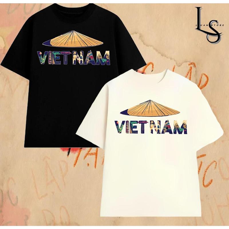 Áo thun unisex nam nữ, "vietnam Nón Lá" siêu xᶖnh, áo phông cotton 240gsm, bao đẹp 0