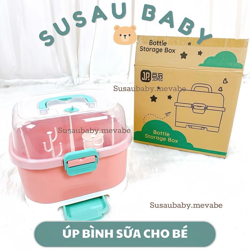 Khay Úp Bình Sữa Jupin Cao Cấp, Có Nắp Đậy Quai Xách