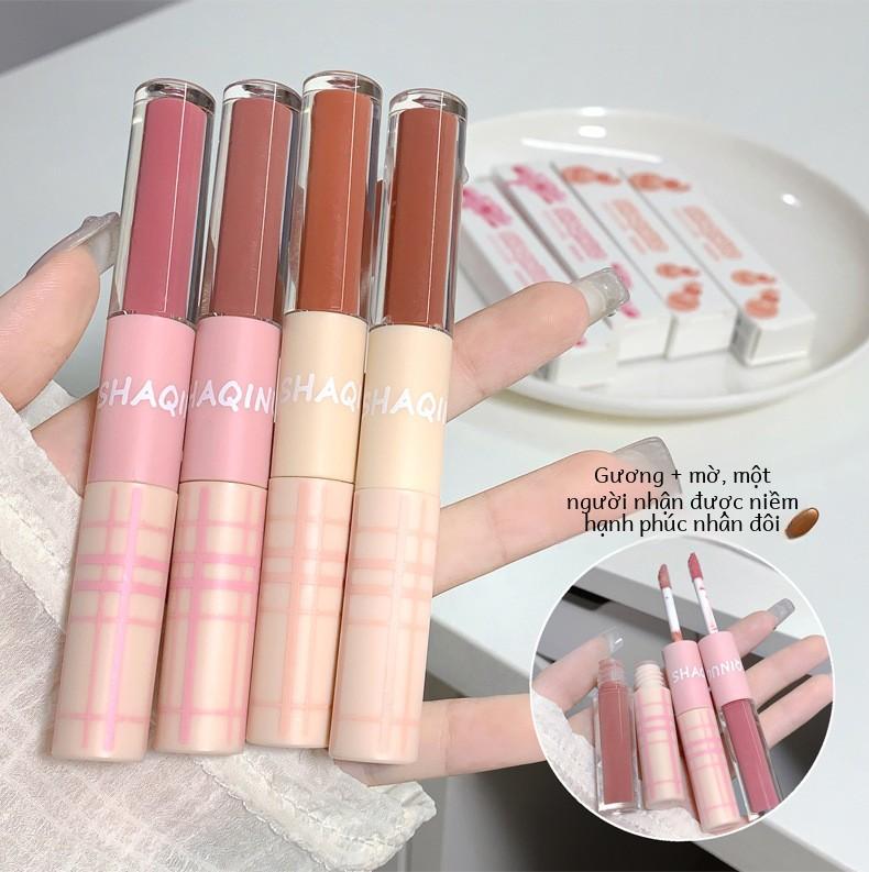 Product Introduction of Son Kem Hai Trong Một SHAQINUOTính Năng Gương, Với Son Kem Môi, Cho Hiệu Ứng Ánh Sáng Nước Ở Một Đầu, Son Môi Nhung Lì Cho Hiệu Ứng Mây Ở Đầu Khác. 20