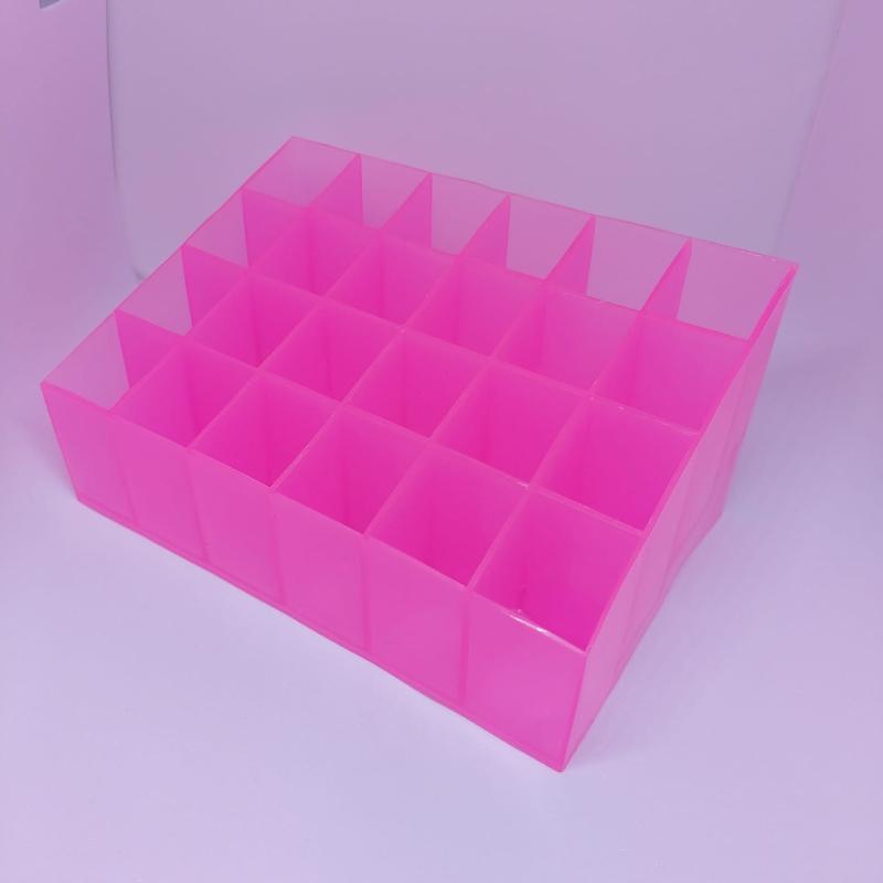 Product Introduction of Tempat lipstik, Lip gloos, parfum 10 ml (Kotak 24 slot) warna Ungu dan Pink Plastik 21