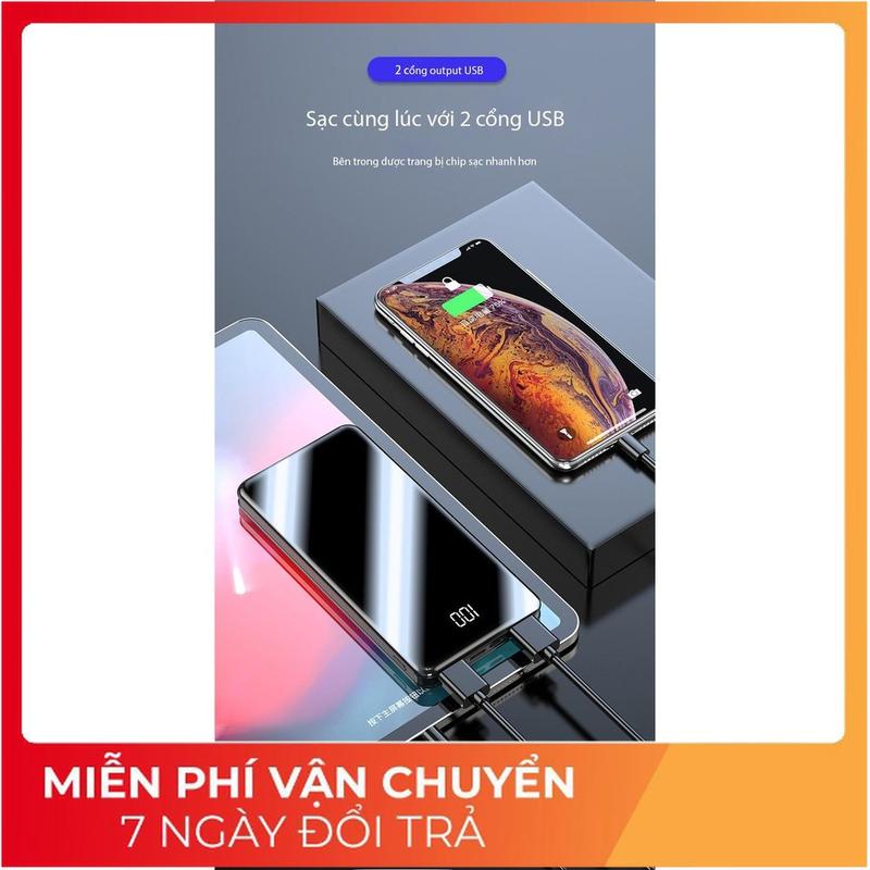 SẠC CỰC NHANH - PIN SẠC DỰ PHÒNG 30000MAH MẶT GƯƠNG ĐEN HUYỀN THOẠI (cao_nhien_thith) [Gương] 6