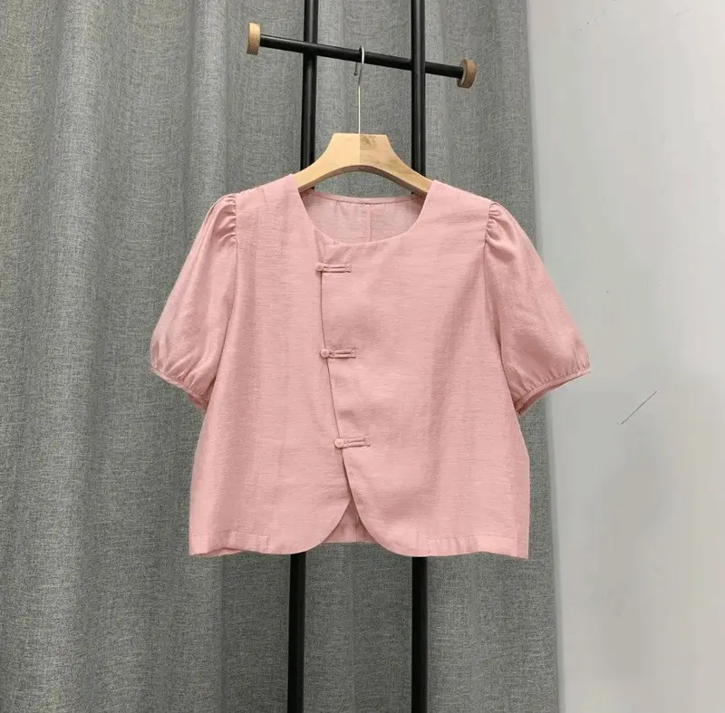 Áo đũi nữ SP12, cổ tròn, tay bồng nhẹ, 7 màu thời trang, Women Top SP12 3