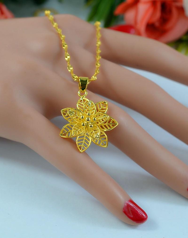 Product Introduction of Vòng Cổ Mặt Dây Chuyền Hoa Sen, Vàng Cát Việt Nam, Chất Lượng Nguyên Chất, Vòng Cổ Hợp Xu hướng Trung Quốc, Dành Cho Nữ, Đồ Trang Sức, Hoa Và Thực Vật Ngọt Ngào Và Tự Nhiên, Vòng Cổ Nữ 6