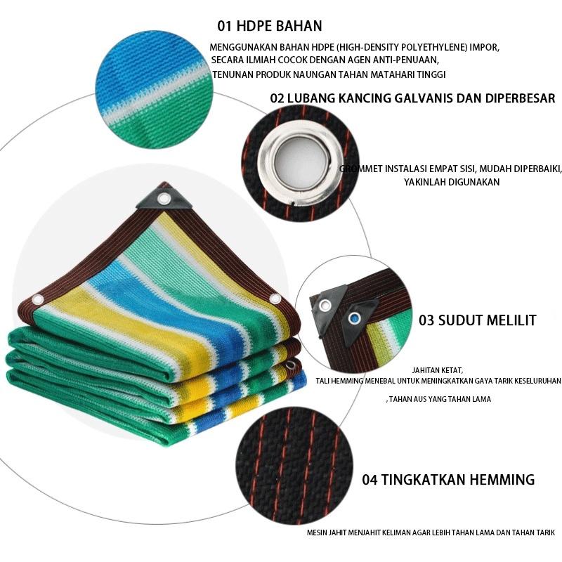 Allieuka Paranet 90% Jaring Tabir Surya Berwarna / Anti UV Sunshade Net/Garden Sunshade Net / Warna-warni Suhu Tinggi Tabir Surya Yang Dienkripsi Dan Ditebalkan 2