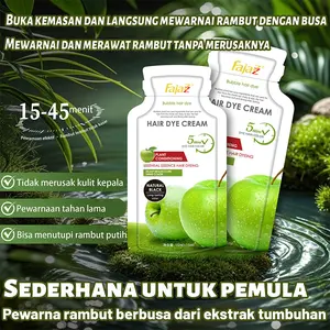 【COD】Fajazz【5pcs】02.Pewarna rambut berbahan dasar tumbuhan，Pewarnaan rambut dan perawatan rambut 2 in 1，Hitam bisa menutupi uban,