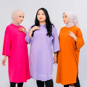 MOMIASI - Daster Dress Kaos Menyusui Oversize Polos