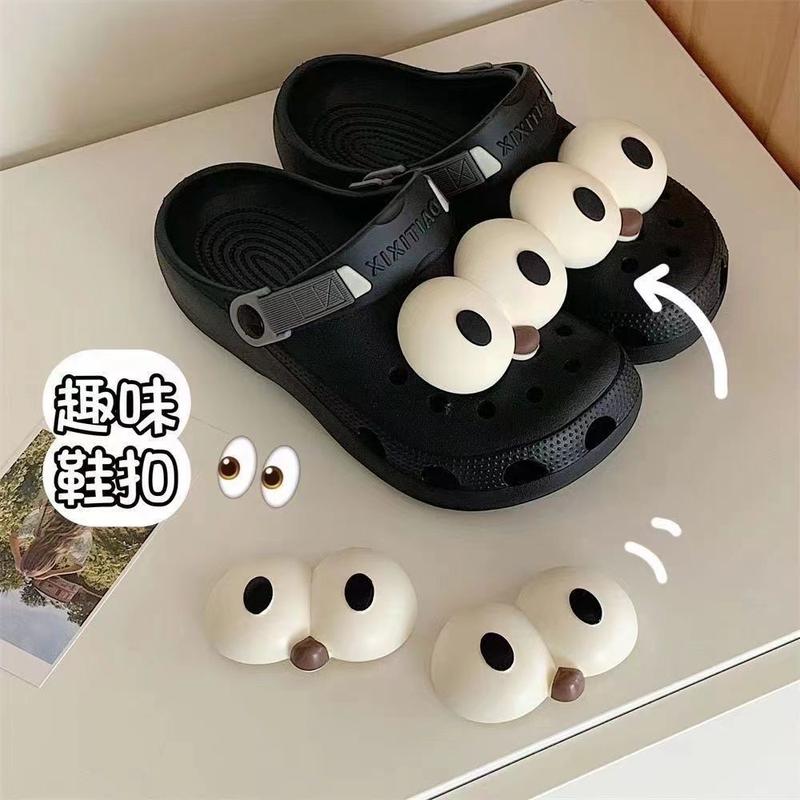 Product Introduction of Charm Giày, Thiết Kế Mắt To Dễ Thương Và Vui Nhộn, Dành Cho Crocs, Đồ Trang Trí Giày, Khóa Giày, Hoa Giày Tự Làm 4