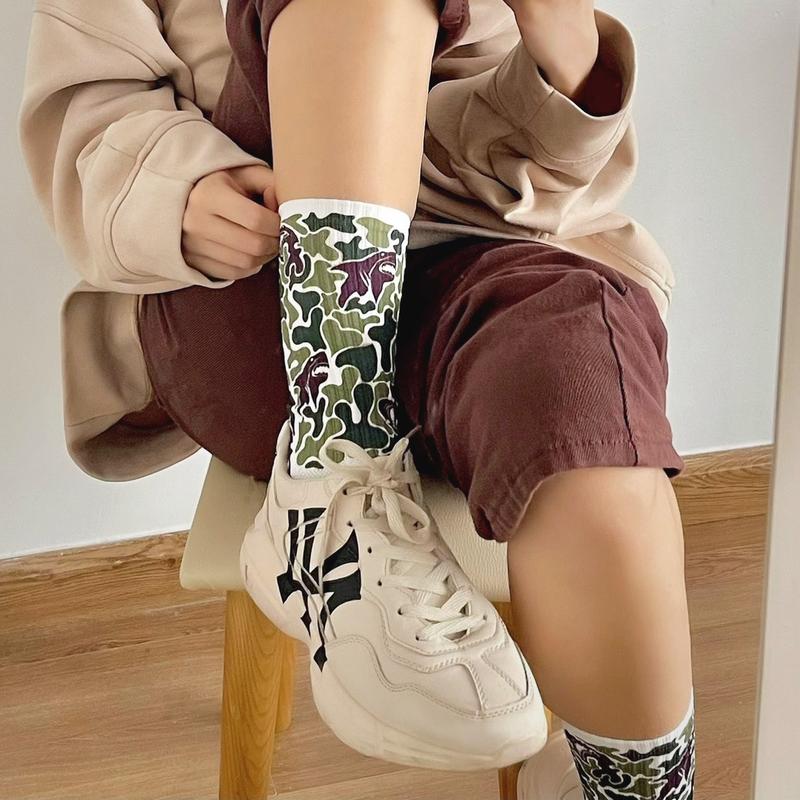 CAMO JUNGLE SOCKS - Premium Art Socks - Dày Dặn - Vớ Tất In Họa Tiết Độc Quyền - Chất Liệu Cao Cấp - Unisex đủ size cả Nam & Nữ - Cao Đến Giữa Bắp Chân - Đảm Bảo Cực Kì Êm Ái, Thoáng Mát, Bền Bỉ 3