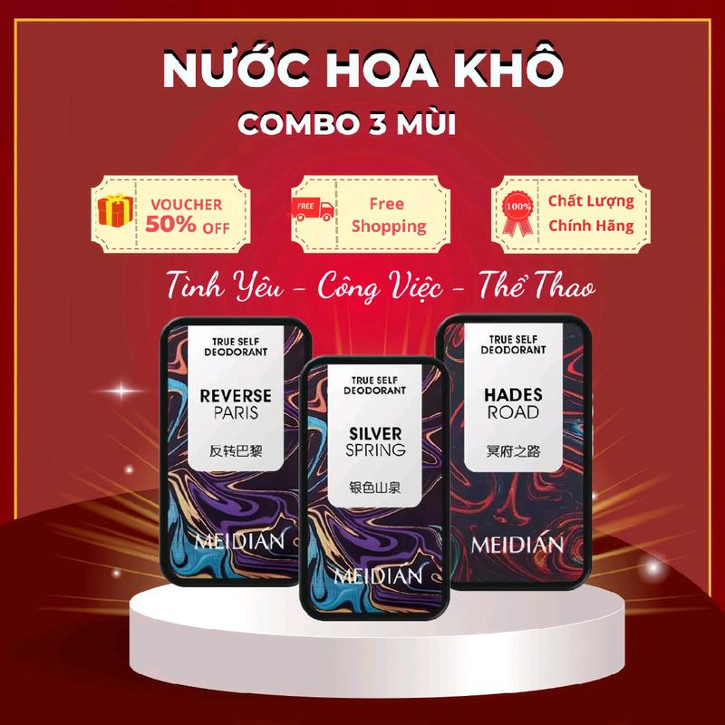 [Độc Quyền] Combo 3 Mùi Nước Hoa Khô Mediann Dạng Sáp Khô, Nước Hoa Nhỏ Gọn Tiện Lợi Dành Cho Nam Và Nữ  Cosmetic