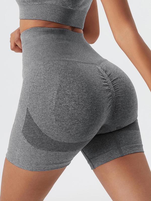 Women's Solid High Waist Biker Shorts, Casual Comfy Breathable Skinny Shorts for Yoga Gym Workout, Ladies Summer Bottoms, Activewear 5