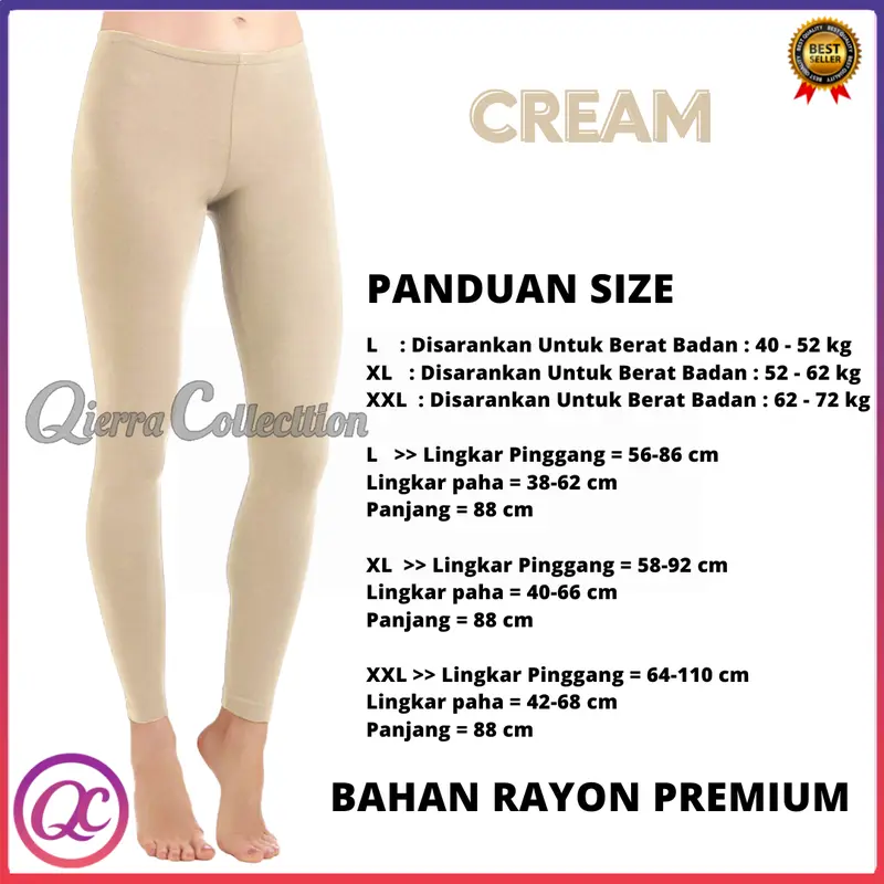 Legging Polos Warna Bahan Spandex Rayon Dan Jersey Super size L, XL, XXL READY STOK Wanita Celana Panjang Tebal Dewasa Hitam 4