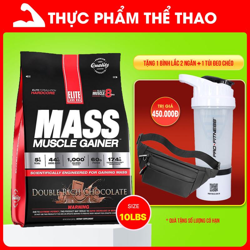 Sữa Mass Muscle Gainer Elite Labs (5-10-20LBS) - Thực Phẩm Bổ Sung Thể Hình - Chính Hãng USA