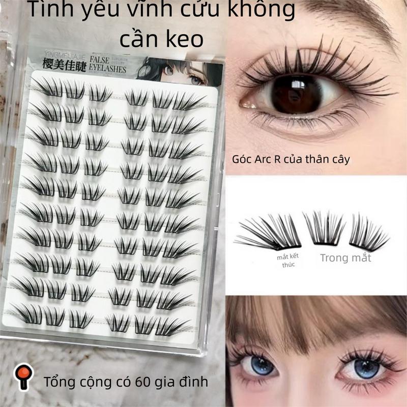  Lông Mi Giả Tình Yêu Vĩnh Cửu Dung Tích Lớn Thích Hợp Cho Học Sinh Phong Cách Nhật Bản Tấm Mỏng Phân Đoạn Không Keo Lông Mi Giả. 