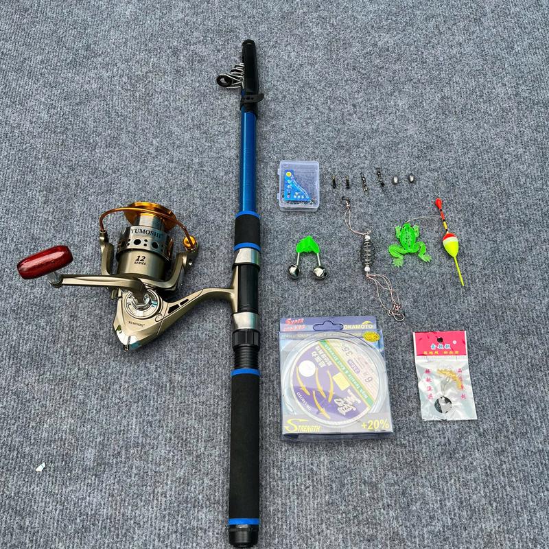 COMBO Bộ Cần Câu Rút Shimalo Kèm Máy LC Và Trọn Bộ Phụ Kiện Chì Khóa Link Hạt Chặn,Chân Cắm Phao