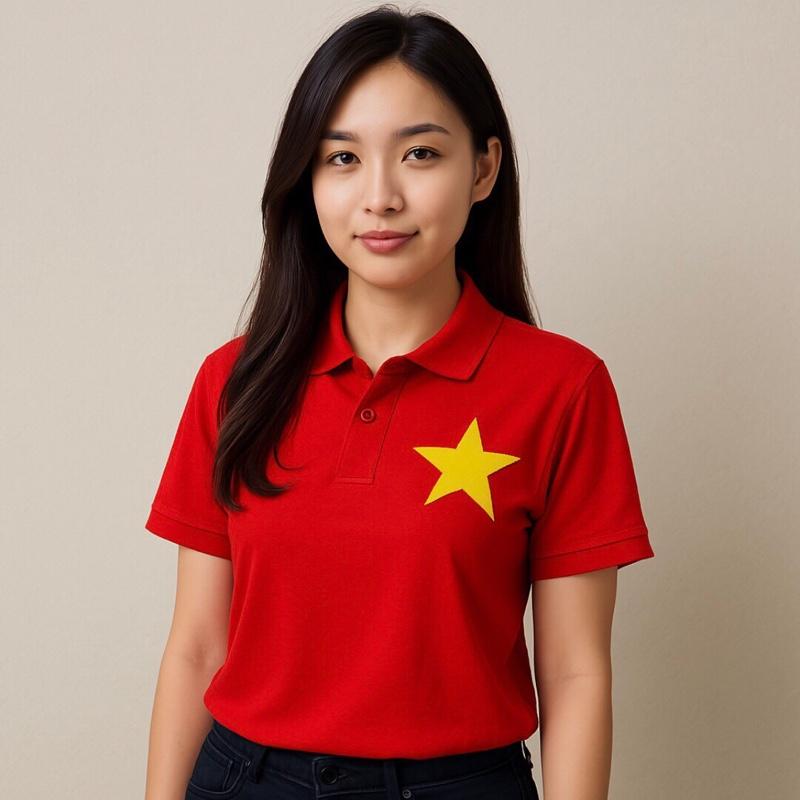 Áo Polo cờ đỏ sao vàng VIỆT NAM in sao vàng 2 mặt cao cấp áo cờ đỏ sao vàng tự hào dân tộc mẫu đẹp giá tại xưởng hoạ tiết ý nghĩa vải cá sấu.