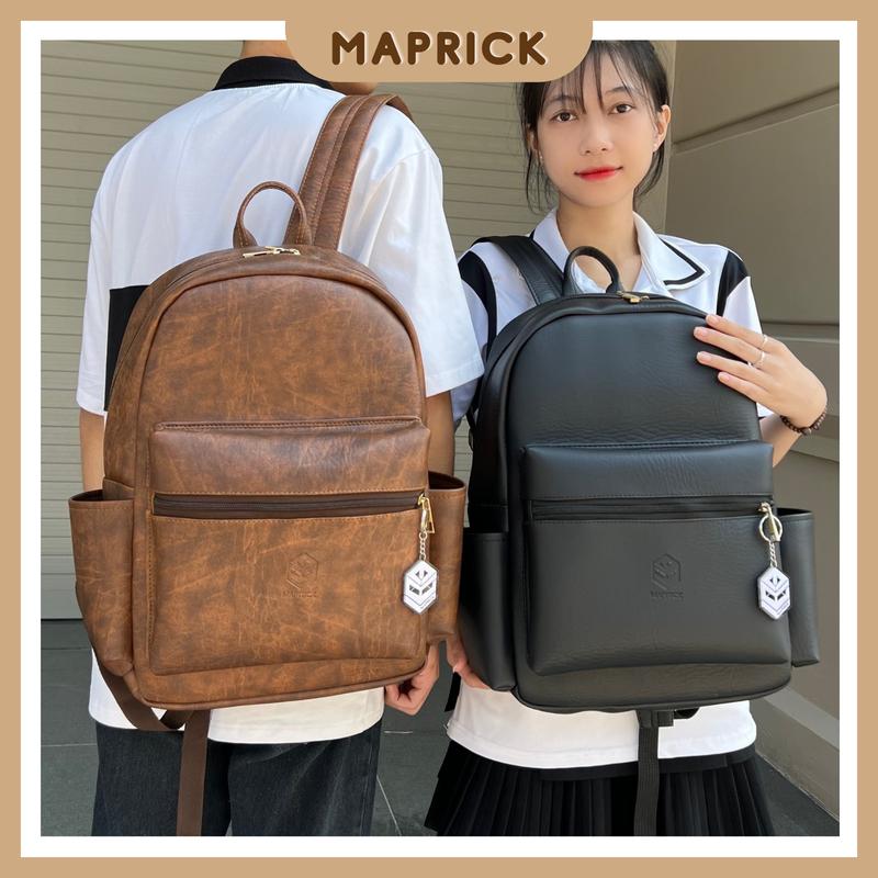 Balo da PU hàng cao cấp chống nước thời trang nam và nữ - kích thước 30cm x 41cm BL20 pu chống thấm nước Backpack Đeo Vai