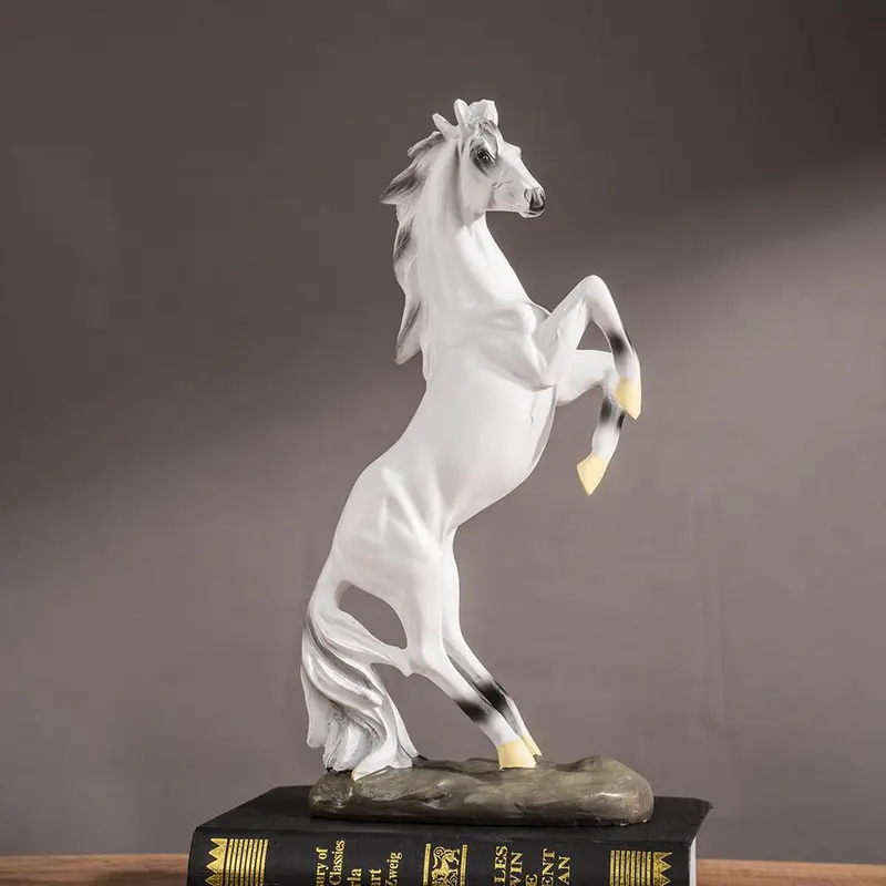 Horse Statue, 1 Count European Style Resin Horse Ornament, Home Decor for Living Room & Office, Perfect Housewarming Gift 4