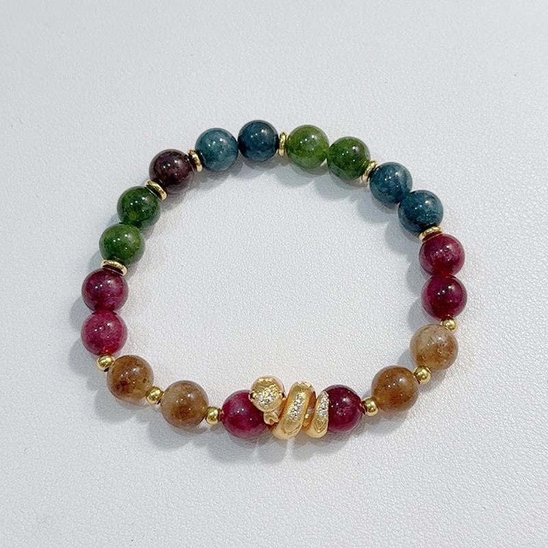 Fashion Natural Color Tourmaline  Bracelets Women's Light Luxury  Snake Beaded Bracelet Birthday Party  Gift 4