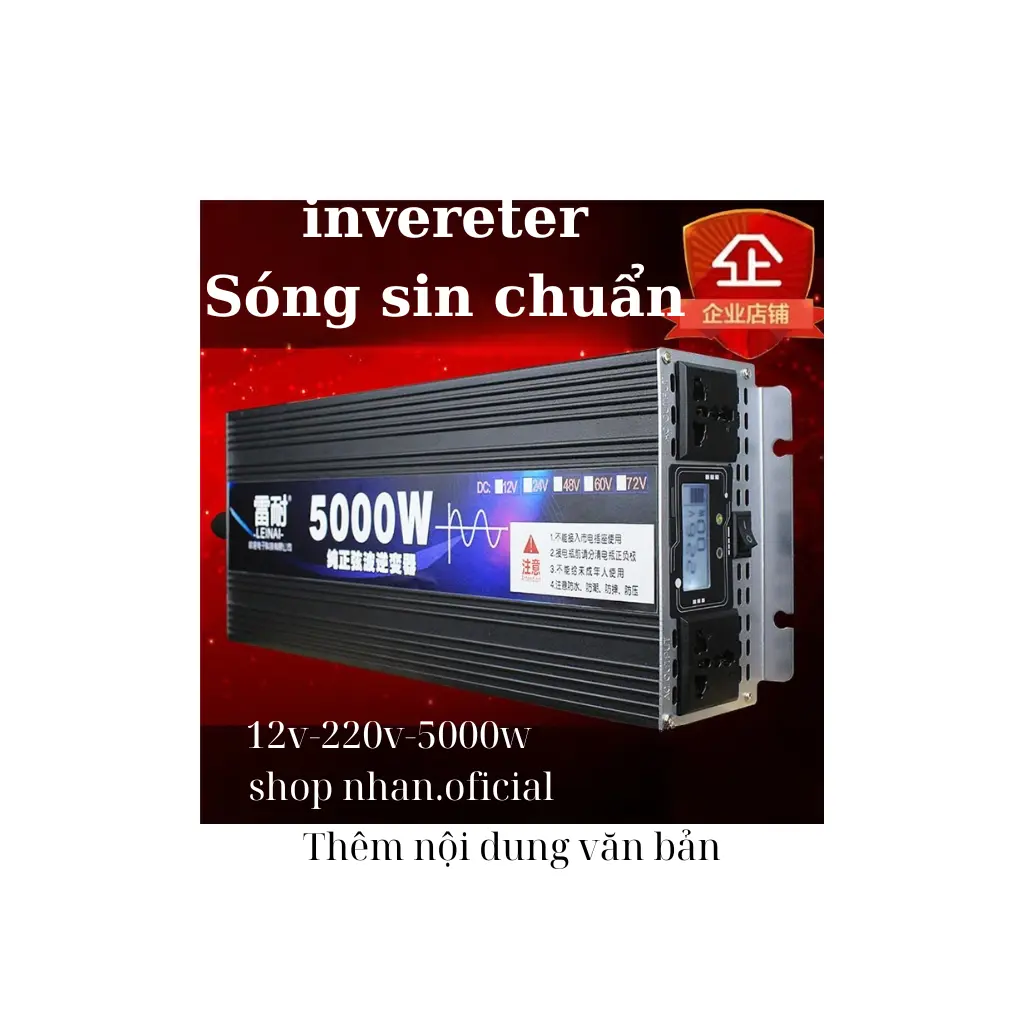 Bộ Kích Điện Inverter Sóng Sine Chuẩn 12v Lên 220v Công Suất 5000w